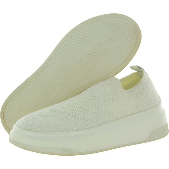 Steve Madden Womens Ben White Knit Athletic and Training Shoes Sneaker (6.5) - Picture 2 of 7